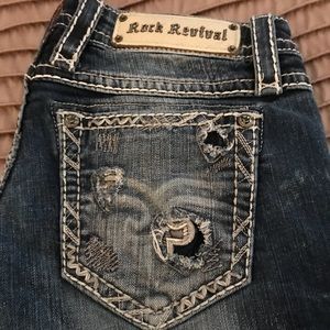 Rock revival XXL (length) thick stitch jeans